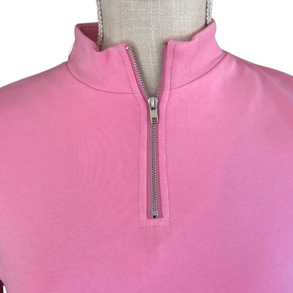 Le Lis Pink Cropped Half Zip Mock Neck Long Sleeve Top | Size Small - Picture 2 of 9